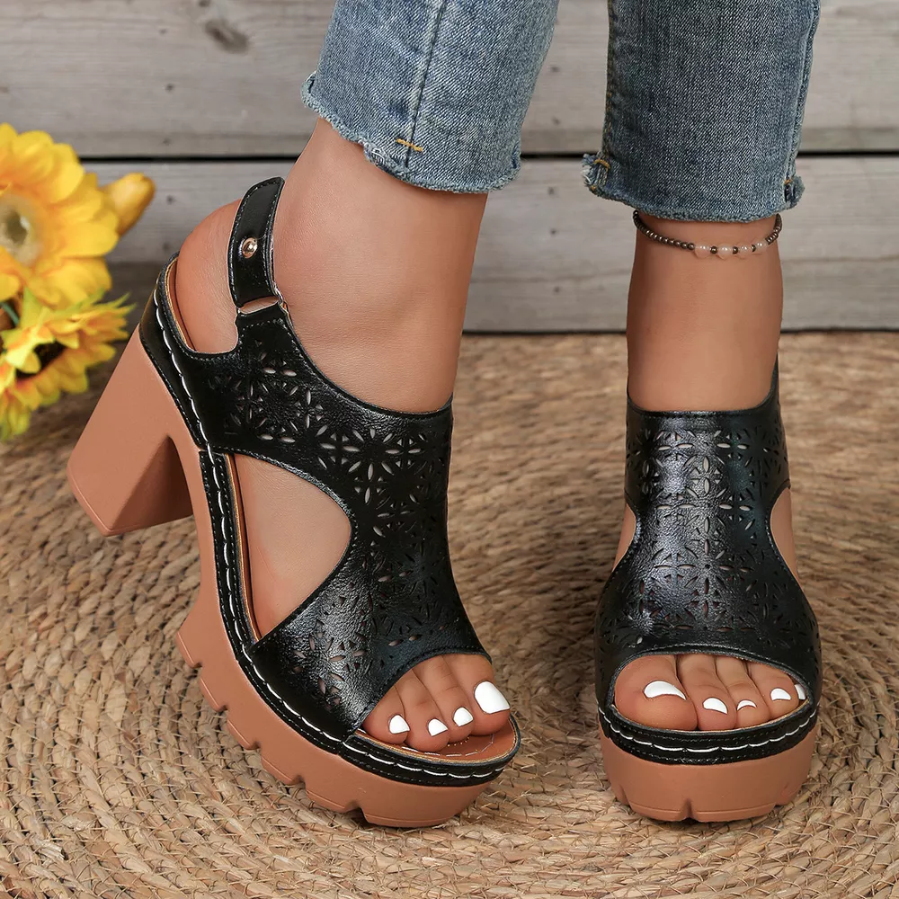 Open Toe Block Heels Sandals, image 2