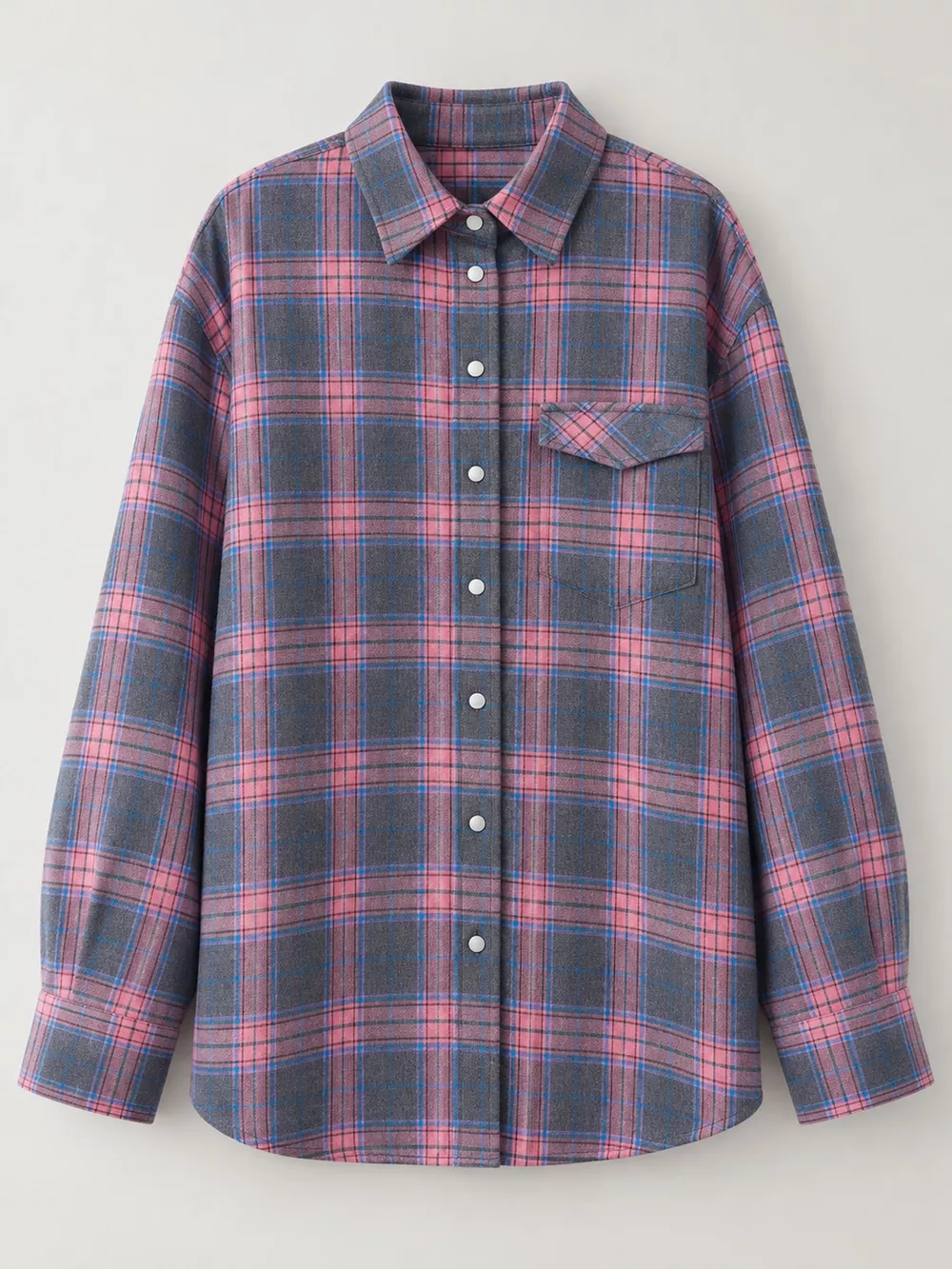 Casual Plaid Button-Down Shirt with Front-Tie Detail, image 9