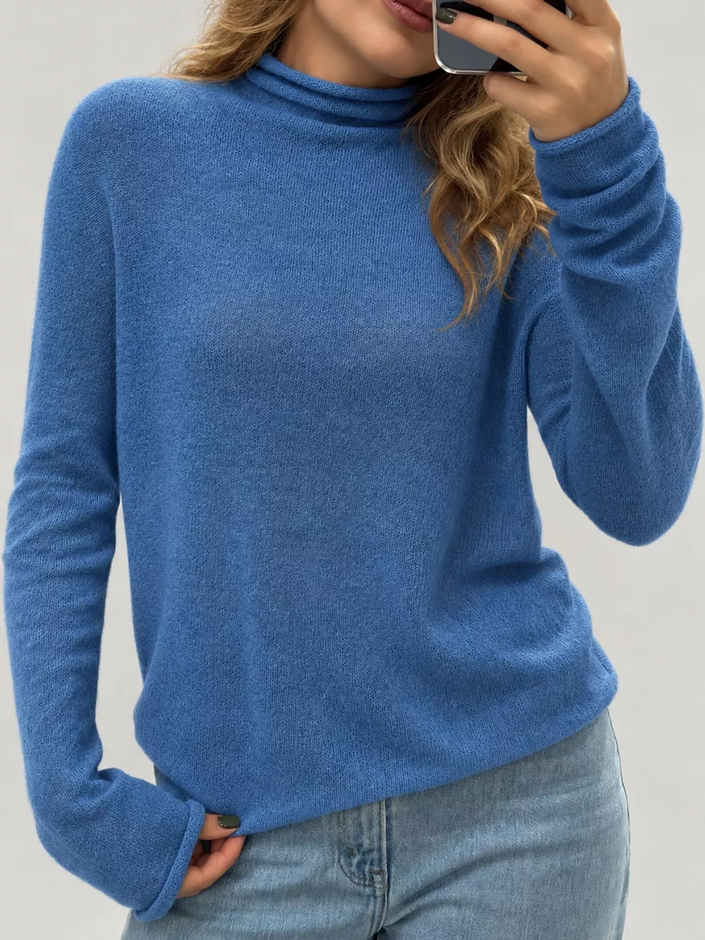 Sheer Turtleneck Knit Top, image 24