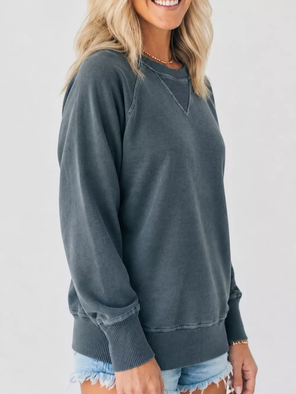 Crew Neck Raglan Sleeve Sweatshirt, image 30