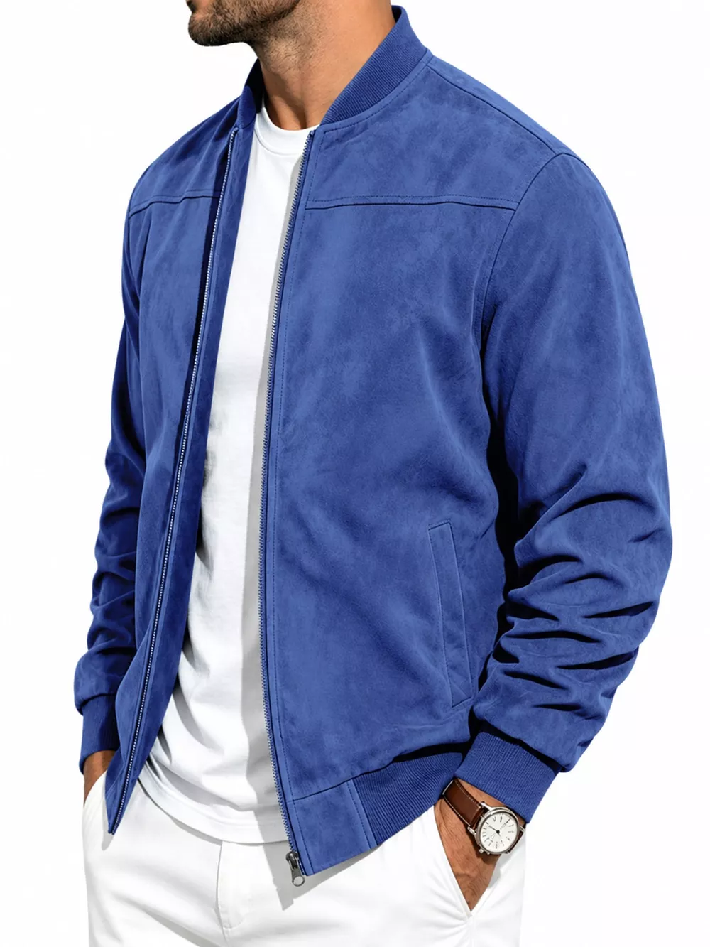 Men's Full Size Zip Up Long Sleeve Jacket Plus Size, image 28