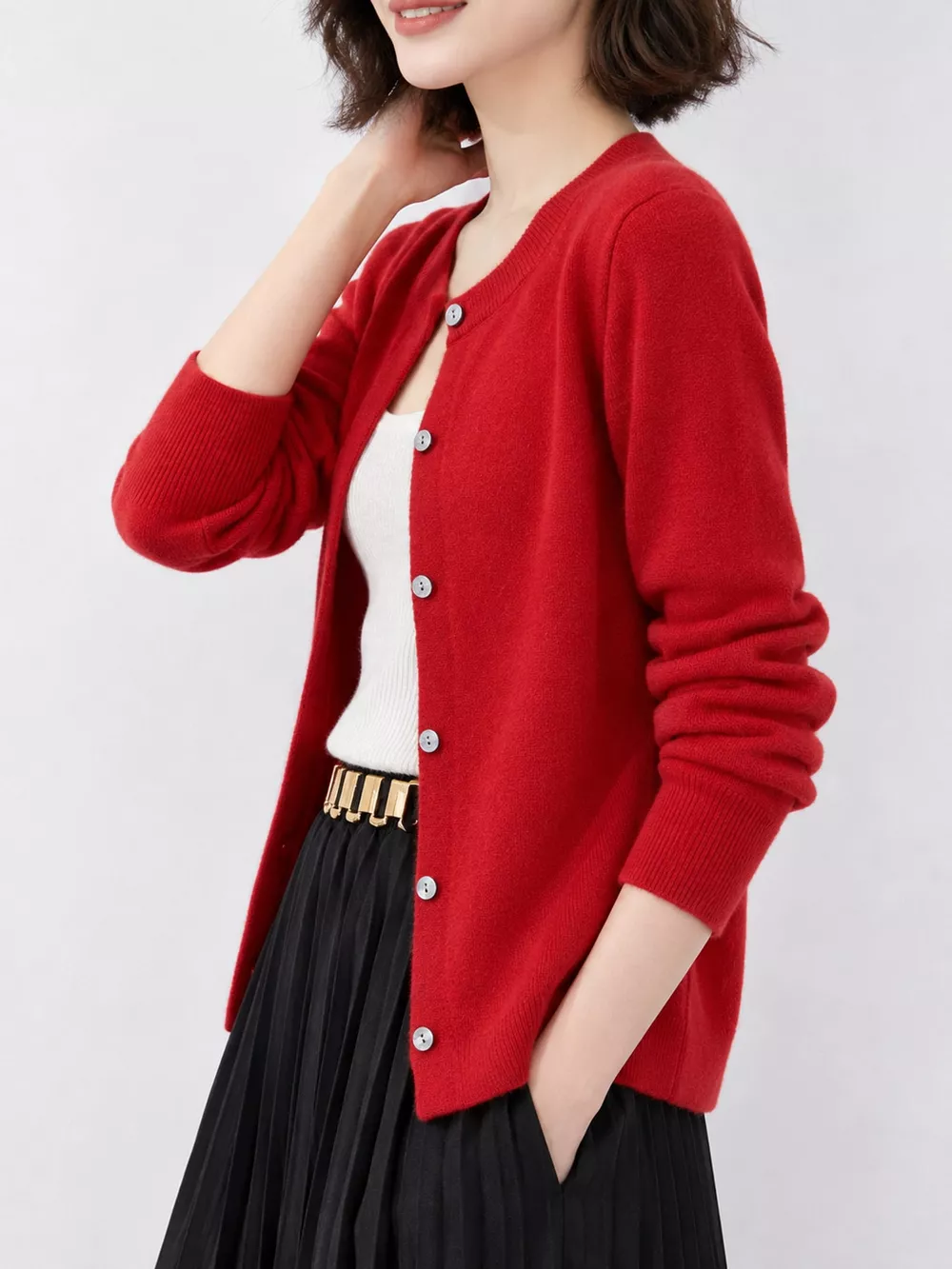 Crew Neck Button-Down Cardigan, image 65