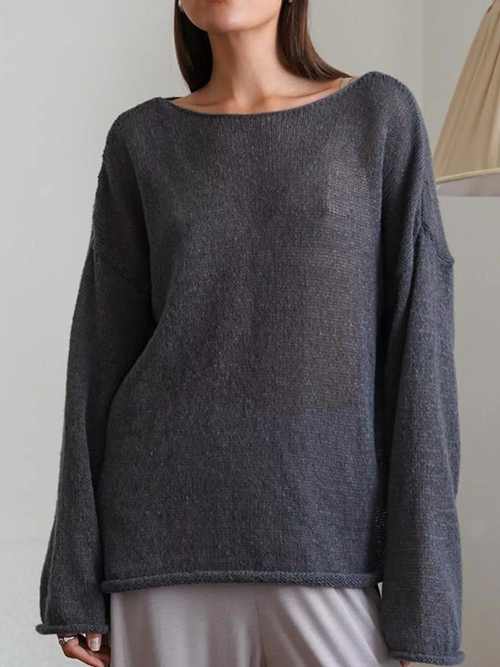Lightweight Dropped Shoulder Knit Cover Up, image 18