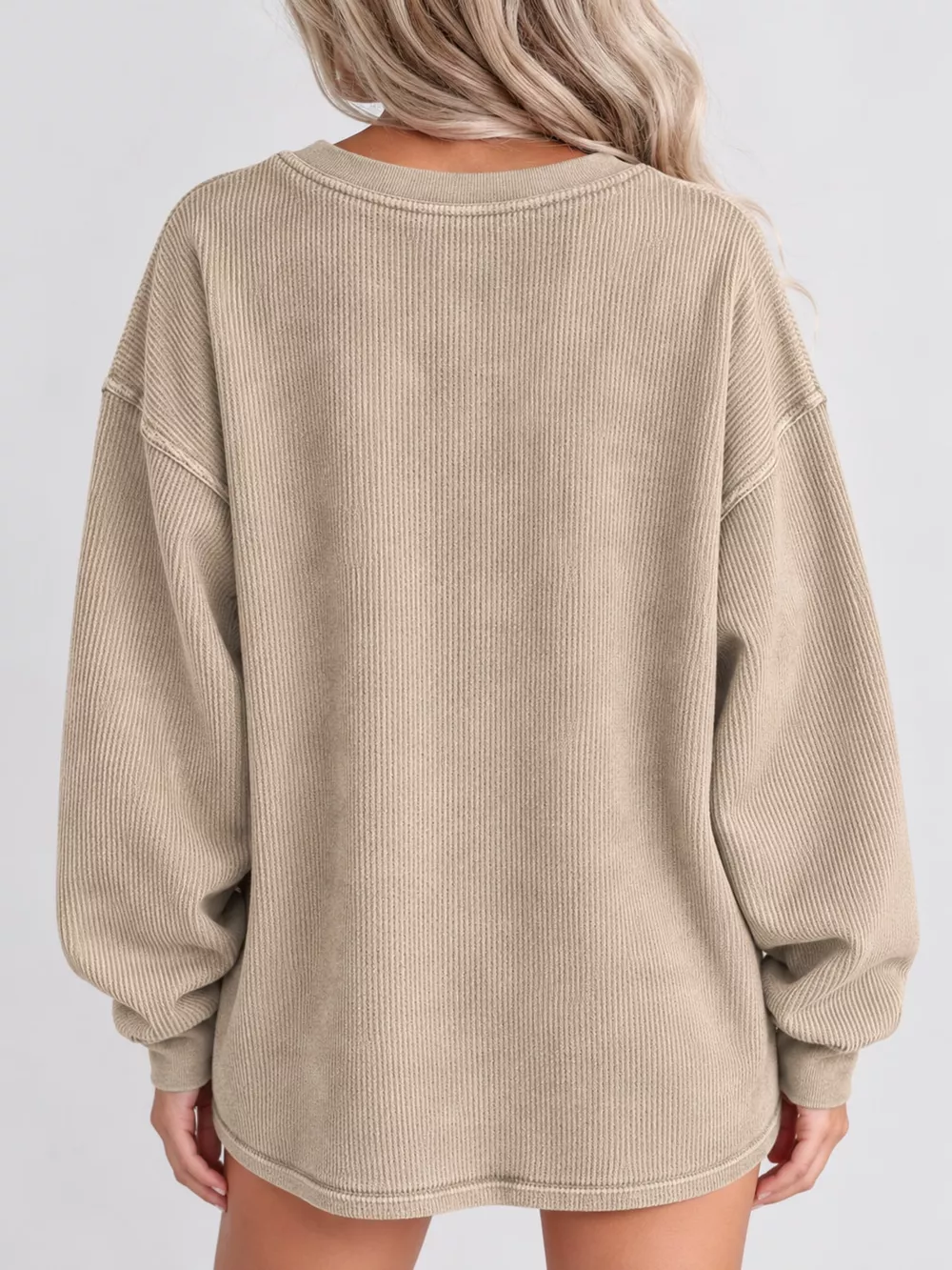 Casual Crew Neck  Dropped Shoulder Sweatshirt, image 3