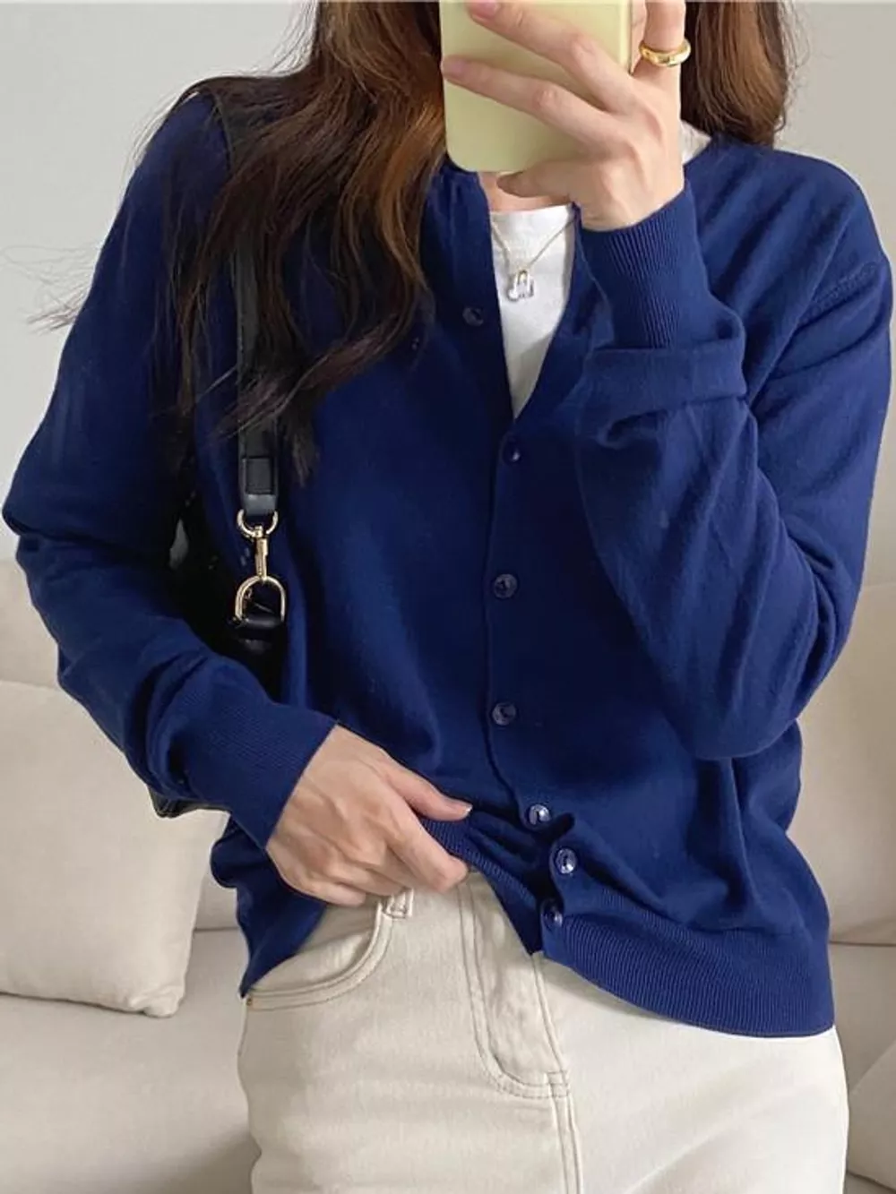 Crew Neck Button-Down Knit Cardigan, image 26