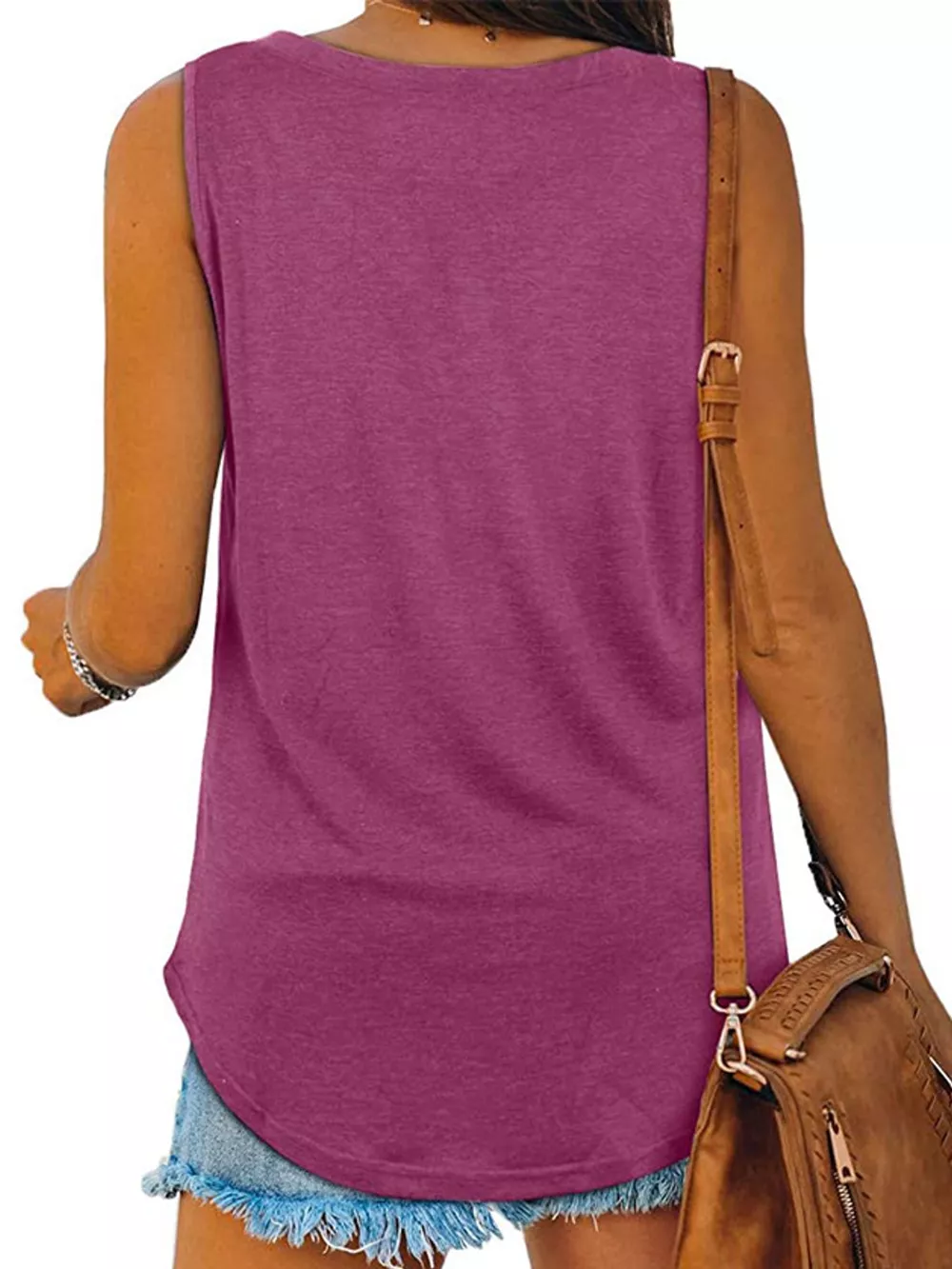 V-Neck Casual Loose Fit Tank Top, image 36