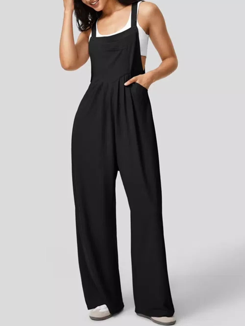 Wide Strap Wide-Leg Overalls, image 6