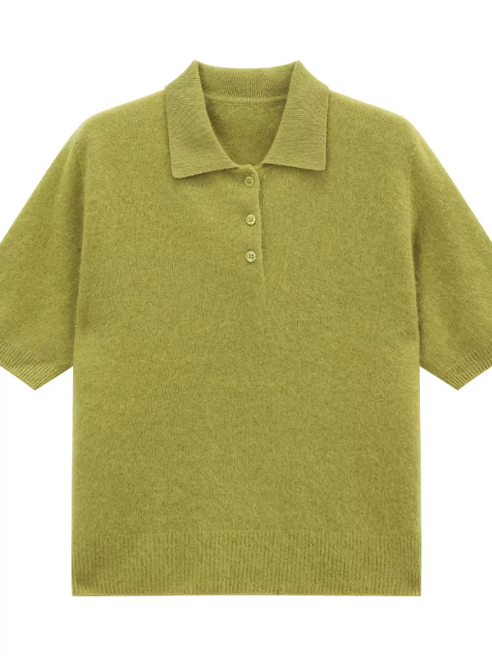 Wool Short-Sleeve knitted Polo Shirt, image 32