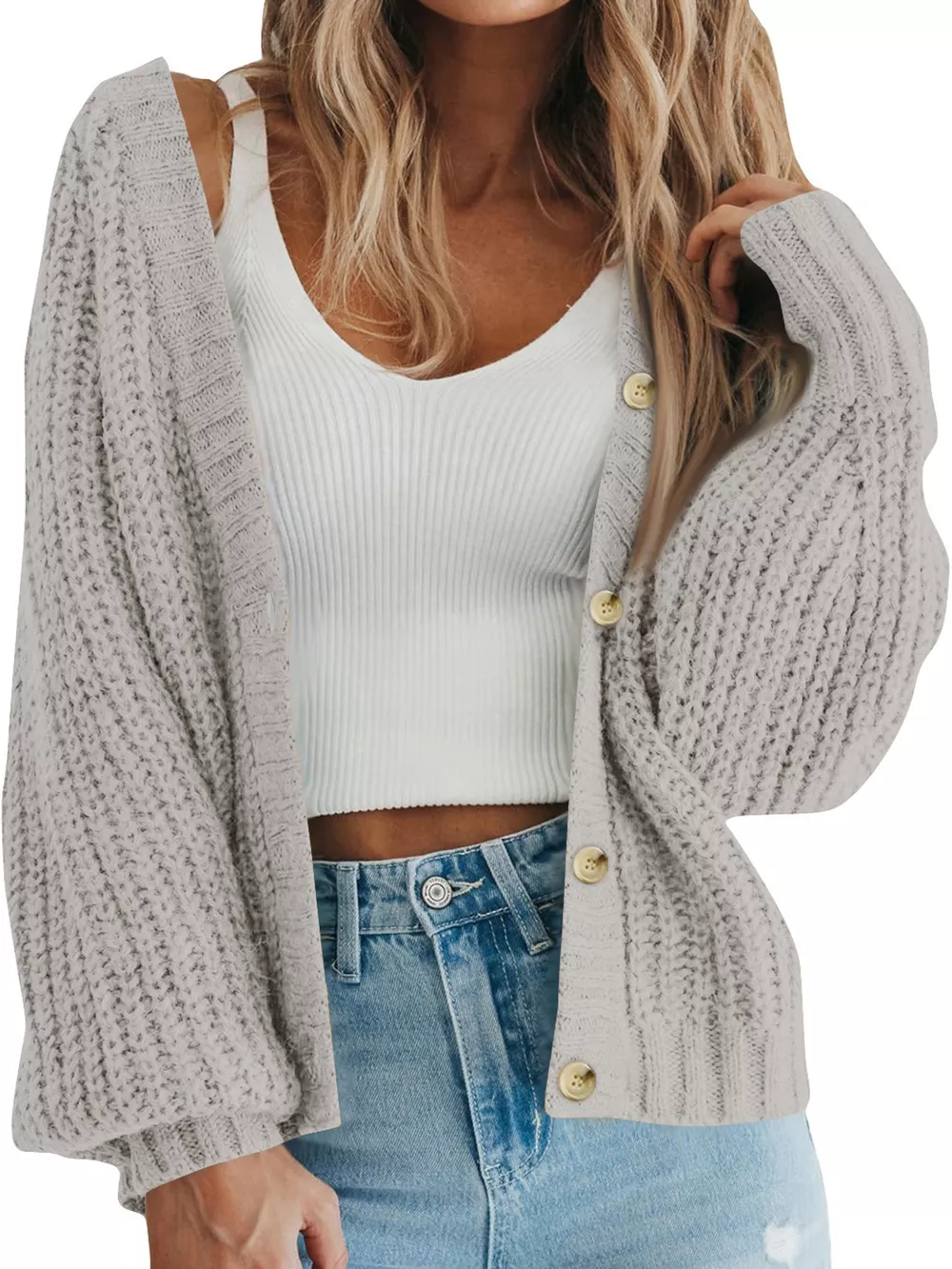 Full Size Chunky Knit Button-Down Cardigan Plus Size, image 37