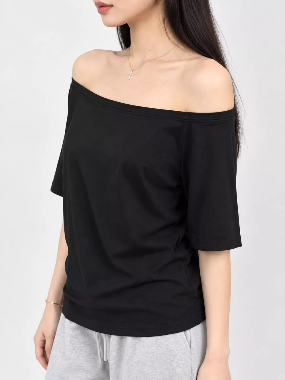 Boat Neck Short Sleeve T-Shirt, image 12