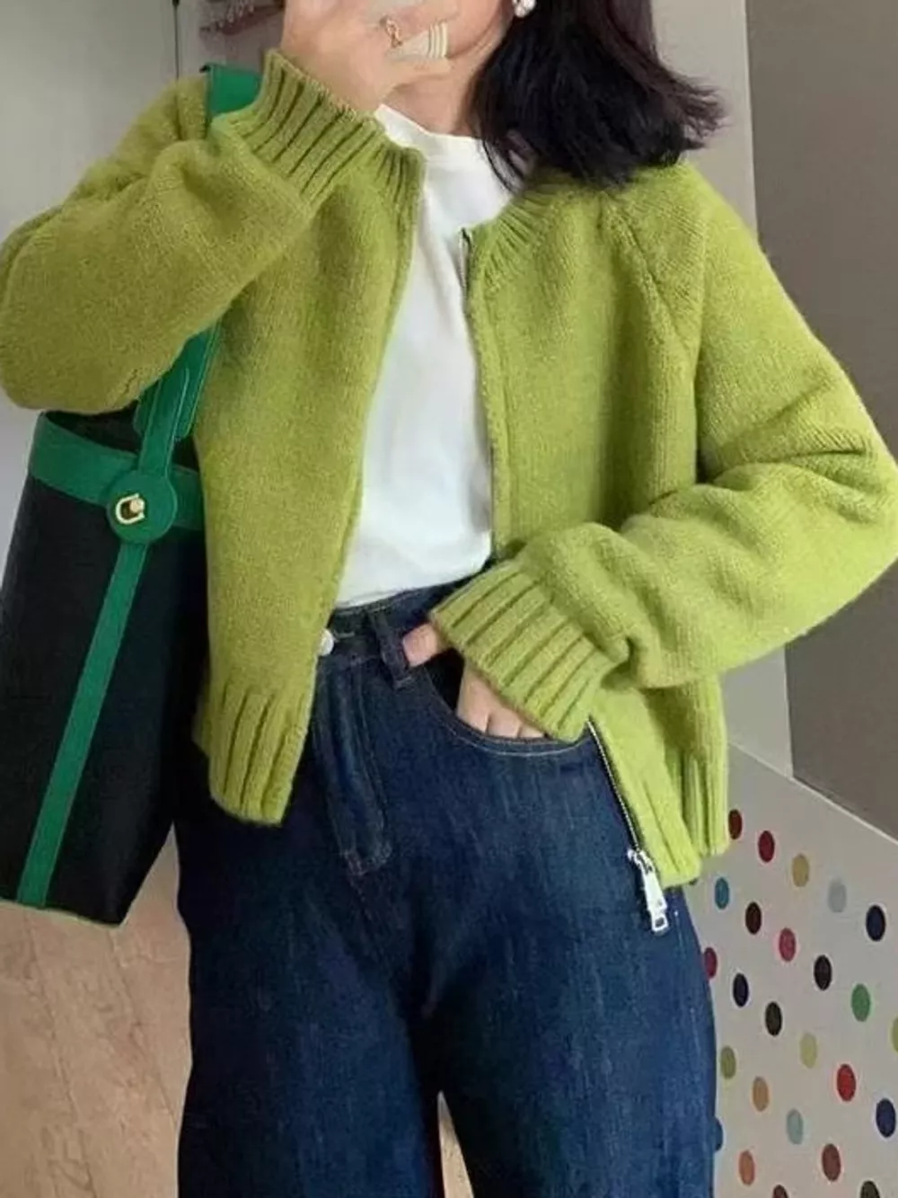 Ribbed Hem Zip-Up Cardigan, image 23