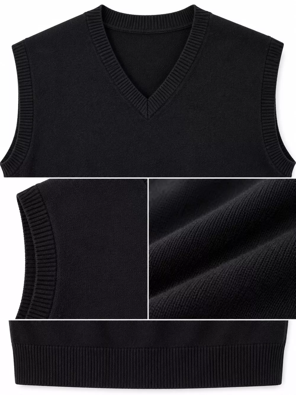 Men's Plus Size V-Neck Sweater Vest, image 5