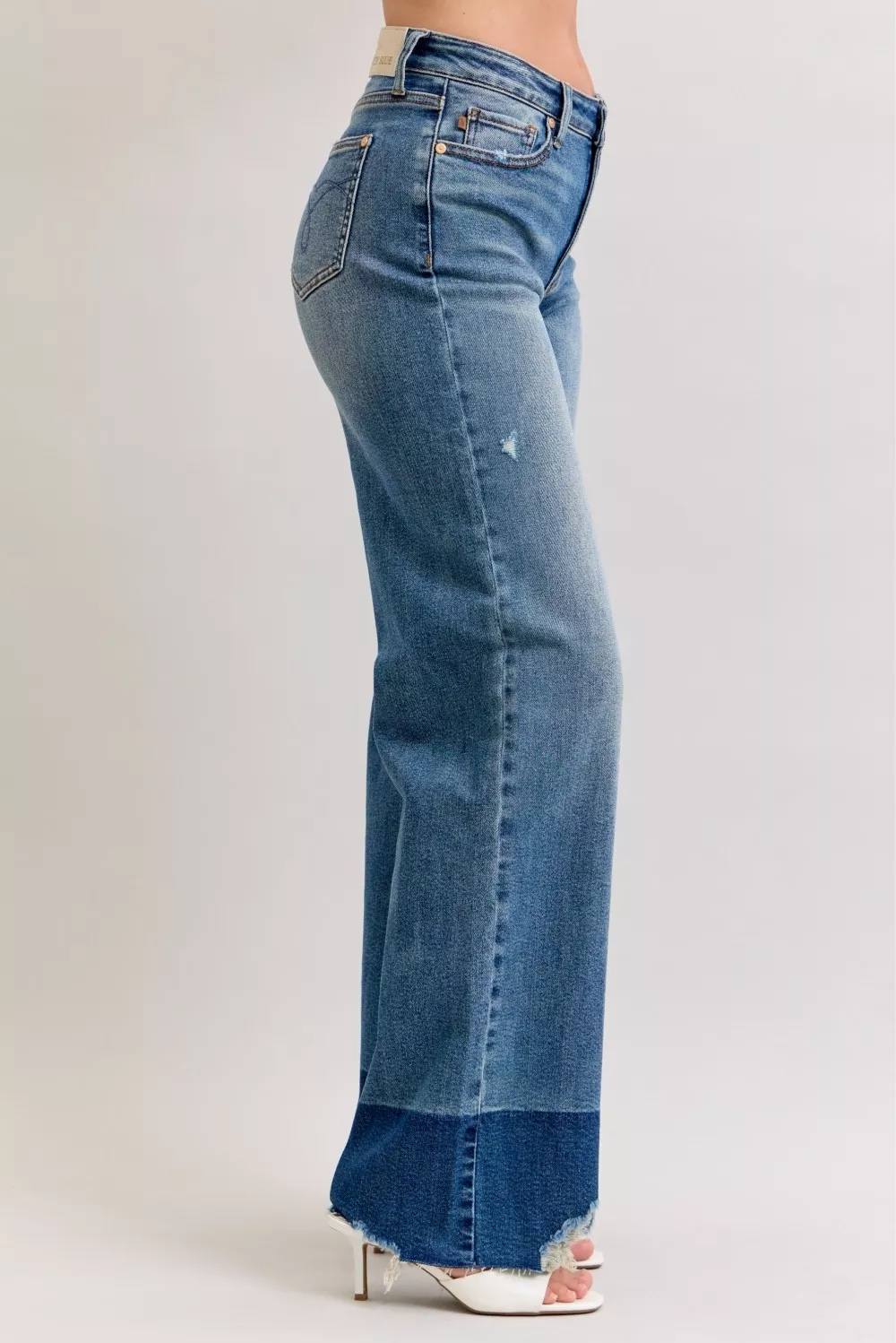 Raw Hem High Waist Column Straight Jeans, image 4