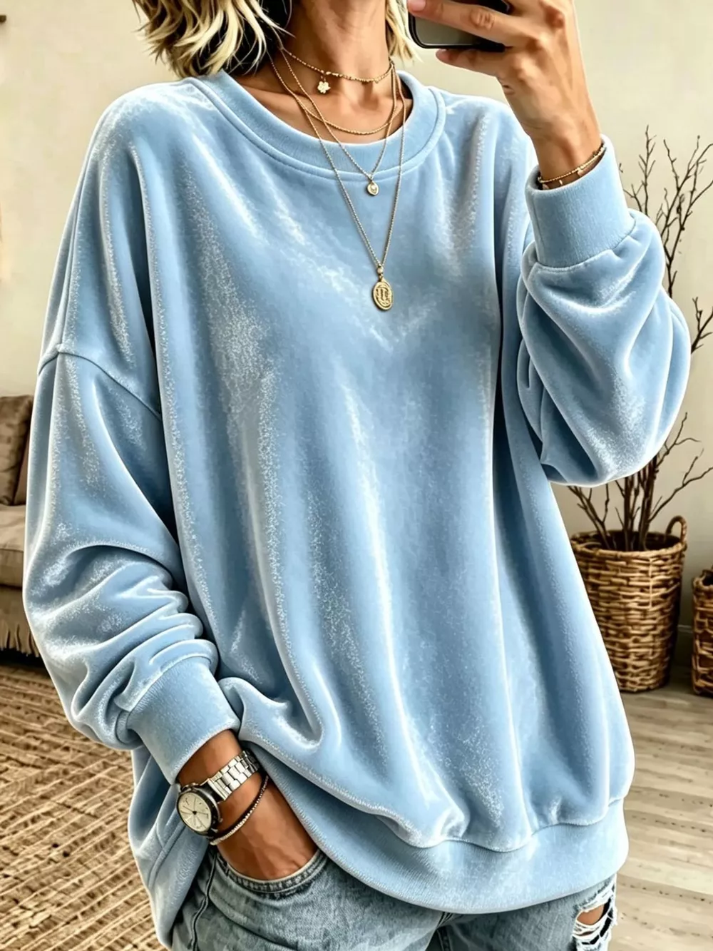 Full Size Crew Neck Drop Shoulder Sweatshirt Plus Size, image 16
