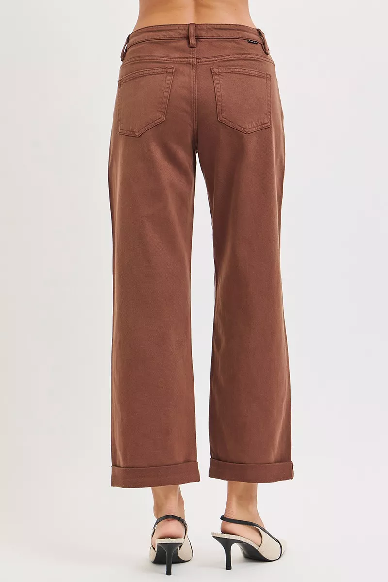 Full Size Tummy Control Mid Rise Ankle Barrel Baggy Plus Size, image 2