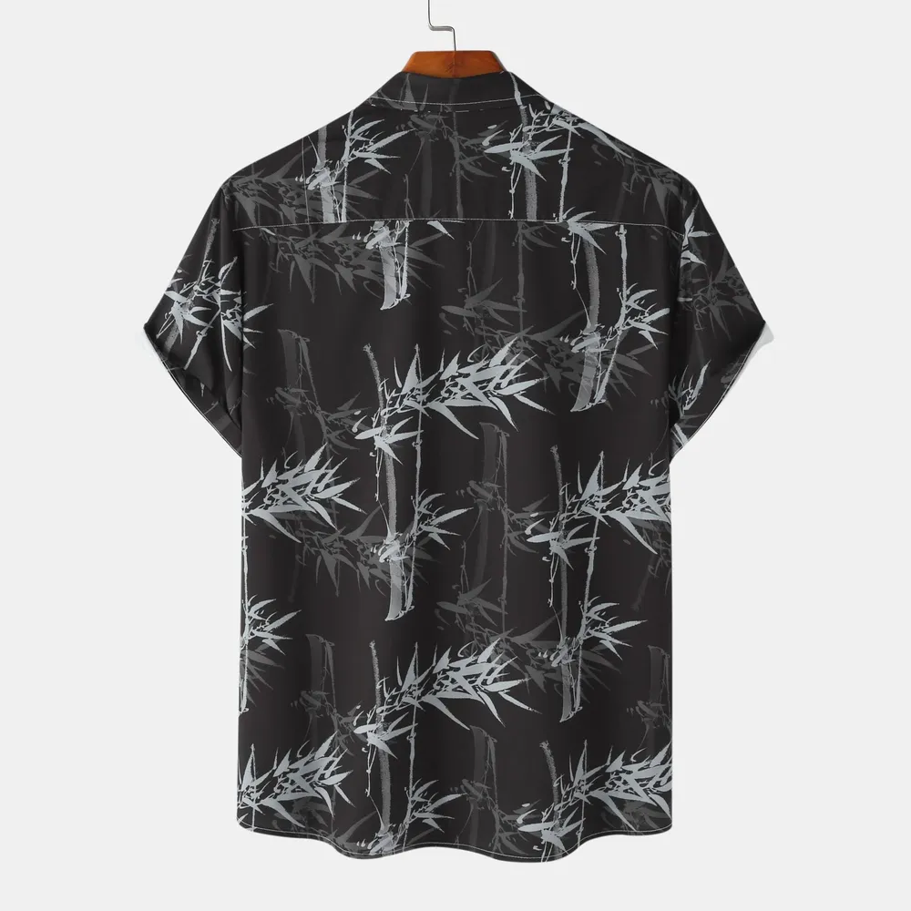 Men's Printed Short Sleeve Button-Up Shirt, image 2