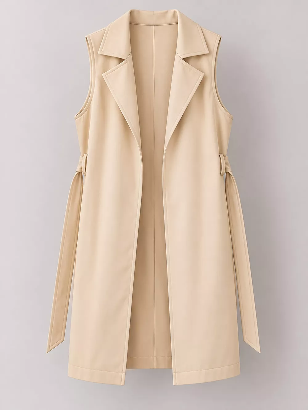 Tie Waist Longline Vest Coat, image 26