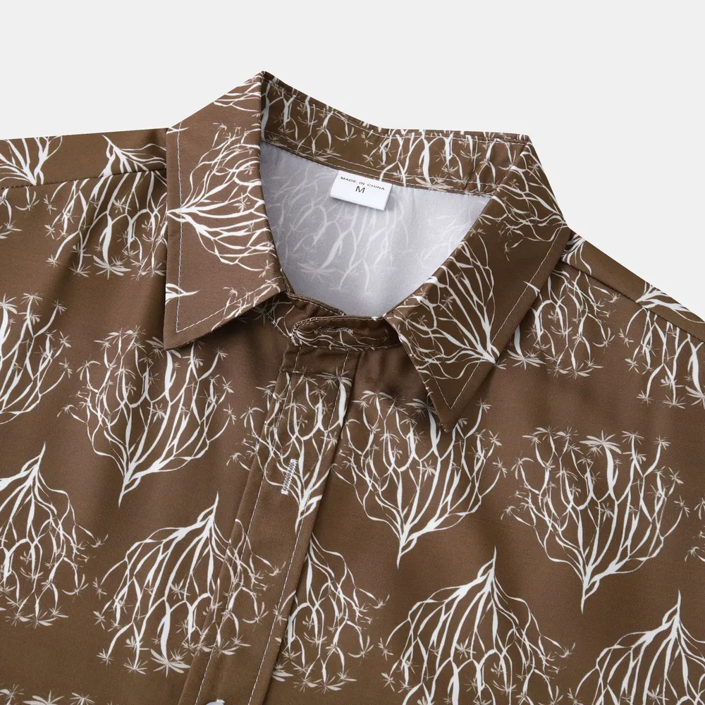 Men's Plus Size Printed Short Sleeve Button Down Shirt, image 3