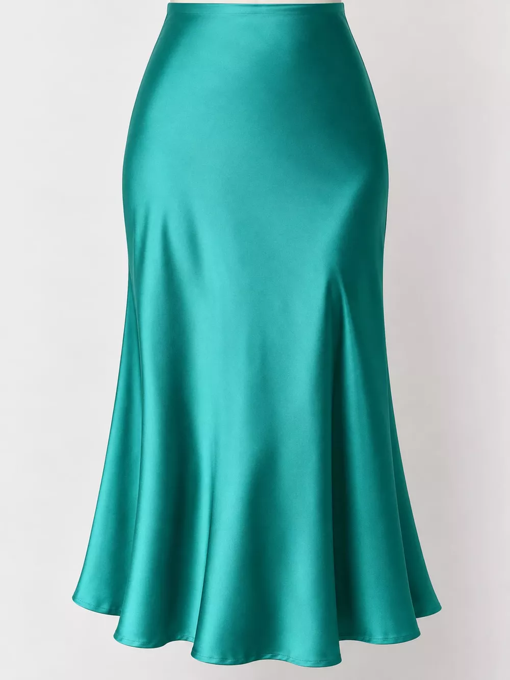 High-Waisted Satin Midi Skirt, image 34