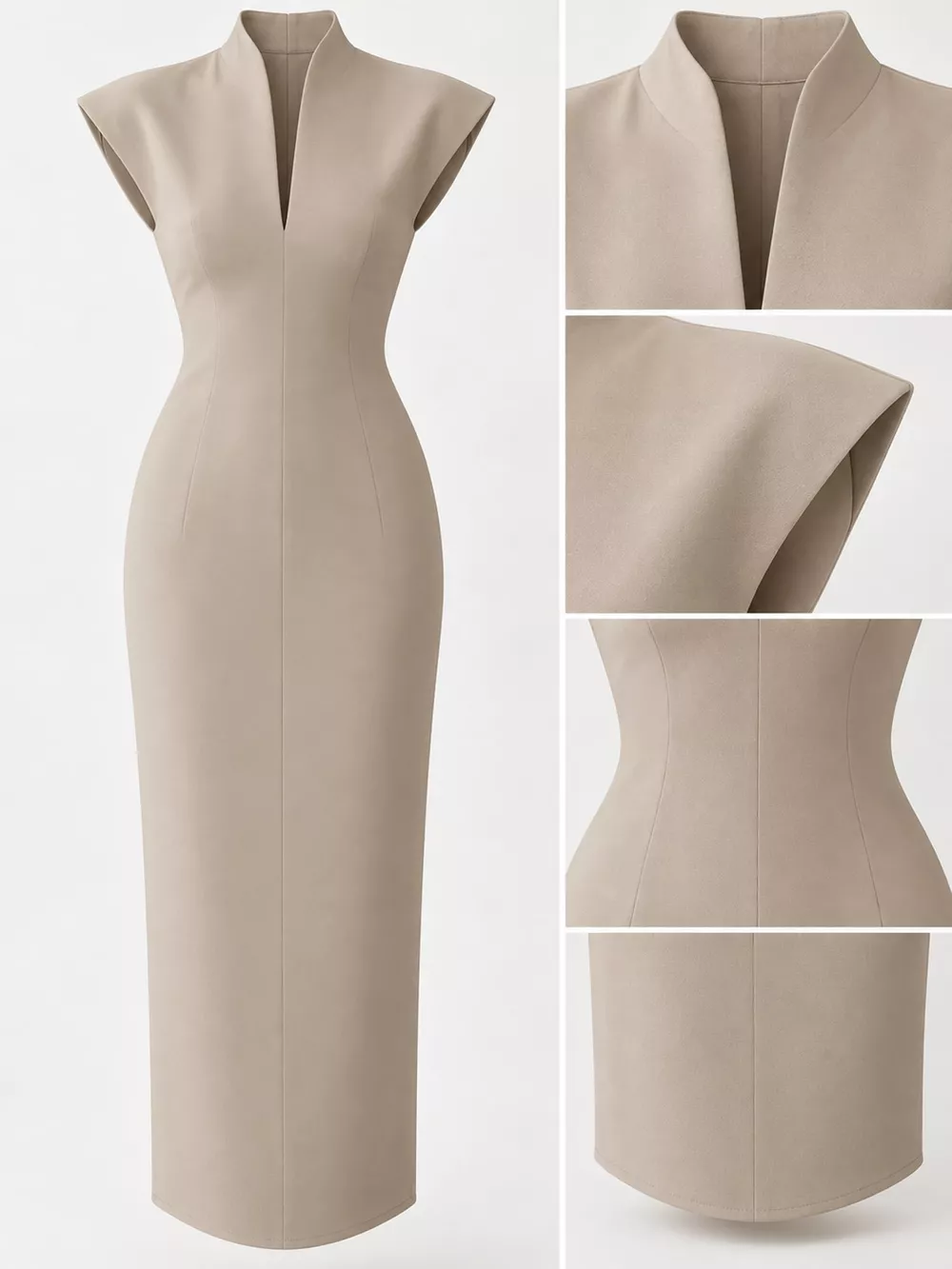Slit Sleeveless Bodycon Midi Dress, image 14