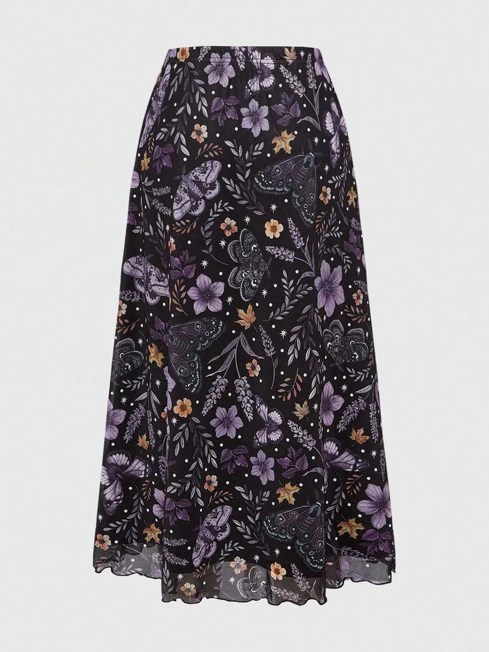 Floral Print Flowy Midi Skirt