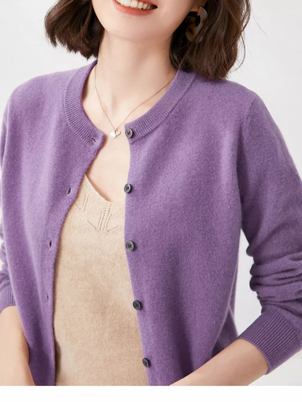 Crew Neck Button-Down Cardigan, image 45