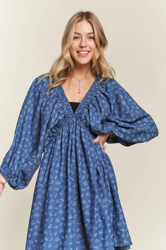 Batwing Sleeves Floral Dress, image 6