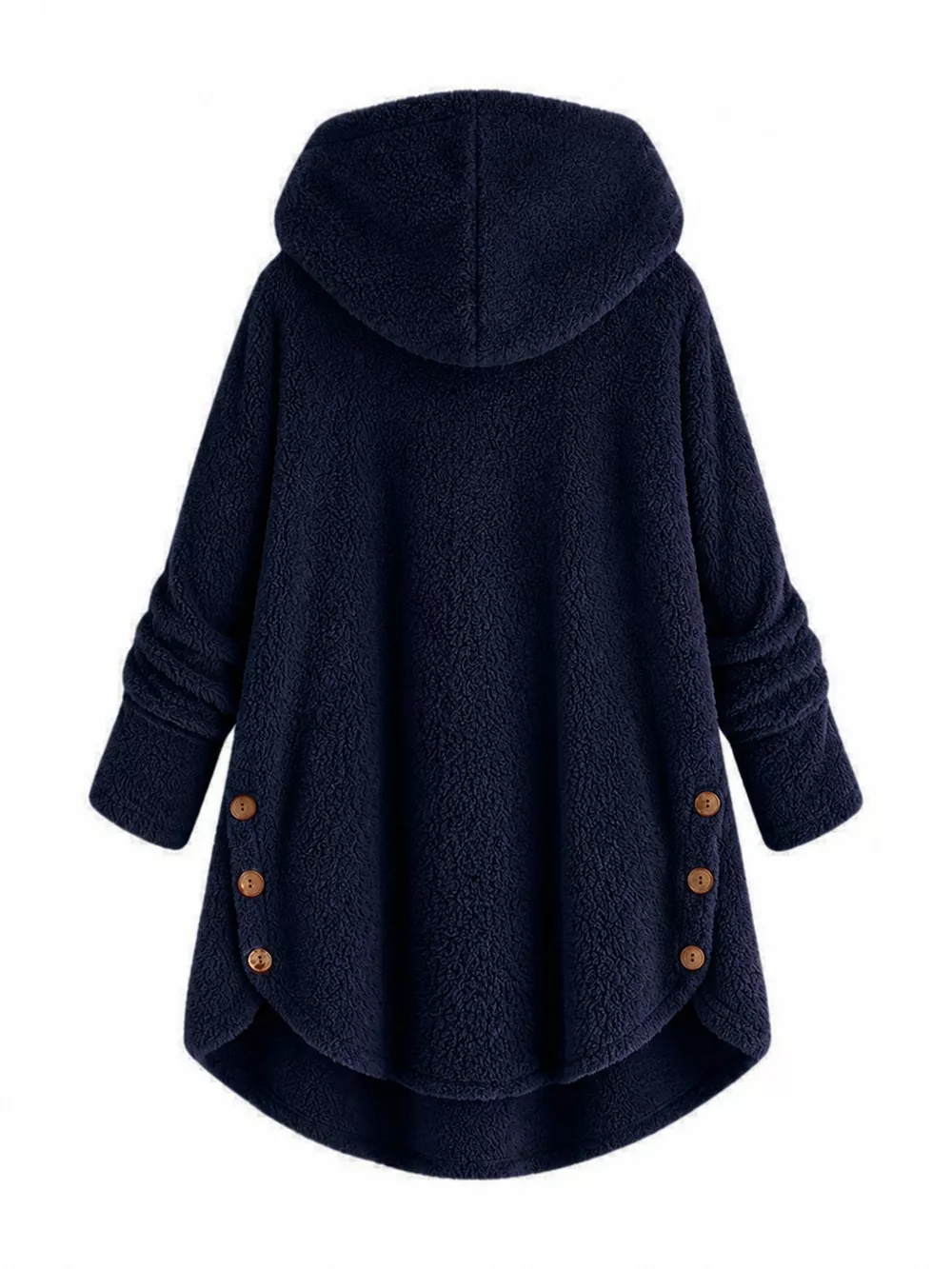 Full Size Fleece Button Up Hooded Outerwear Plus Size, image 25