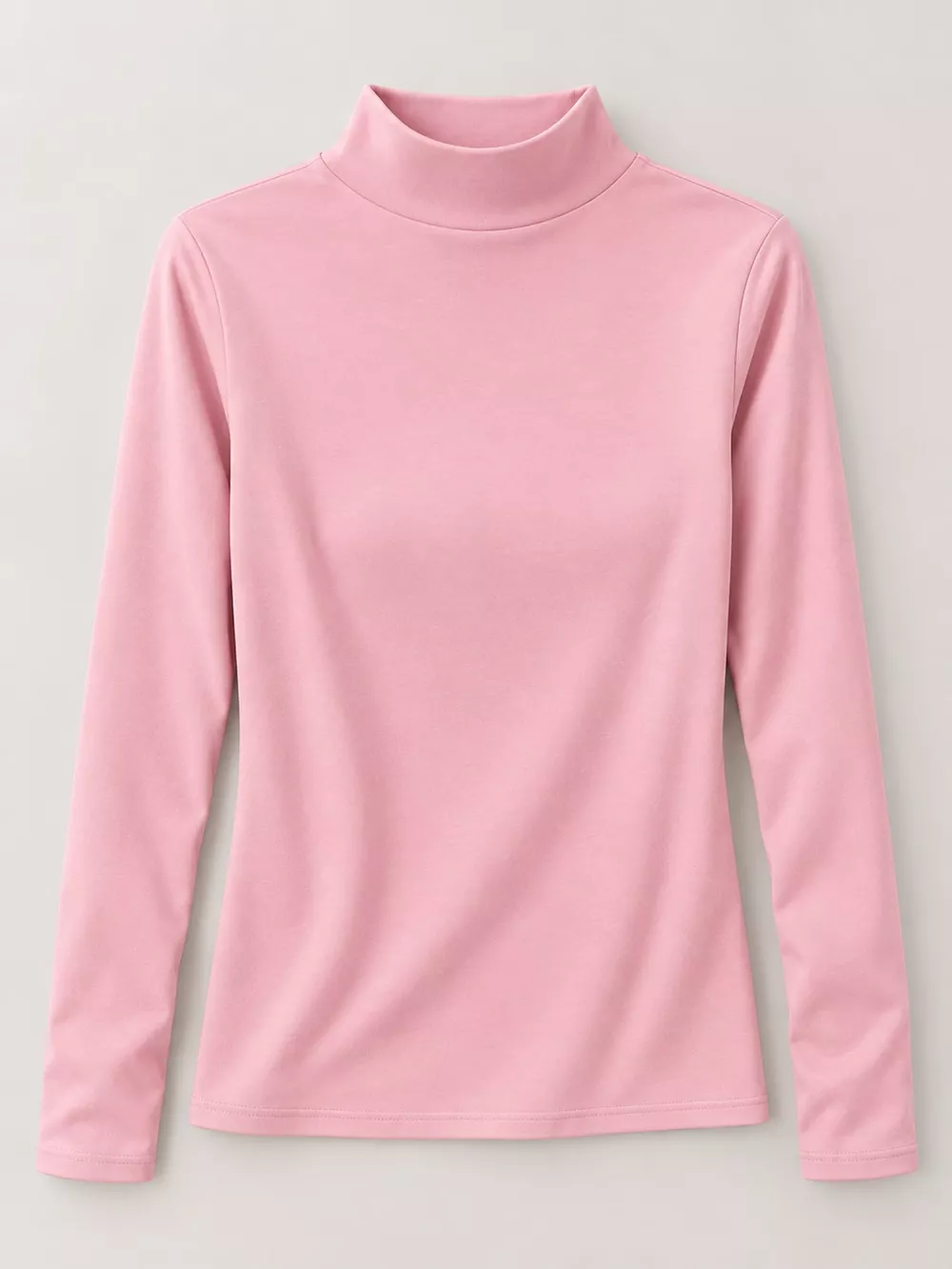 Full Size Slim-Fit Mock Neck Long Sleeve Basic T-Shirt Plus Size, image 19