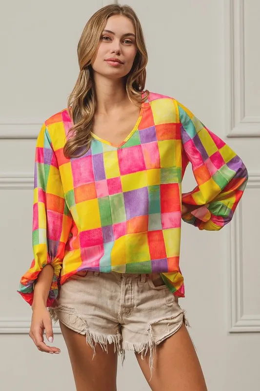 Multi Block Bubble Pop Ballon Top, image 16