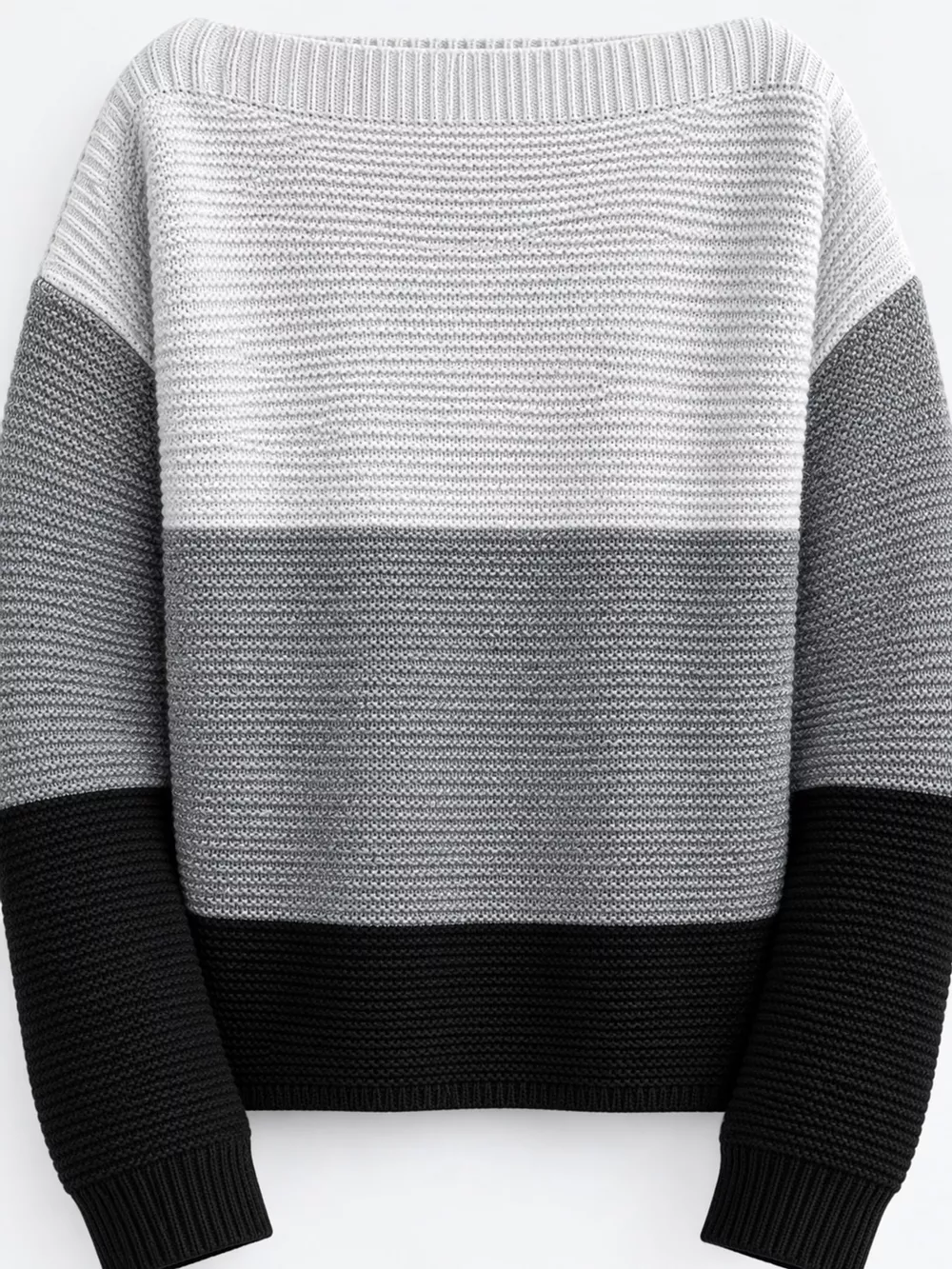 Full Size Color-Block Boat Neck Sweater Plus Size, image 30