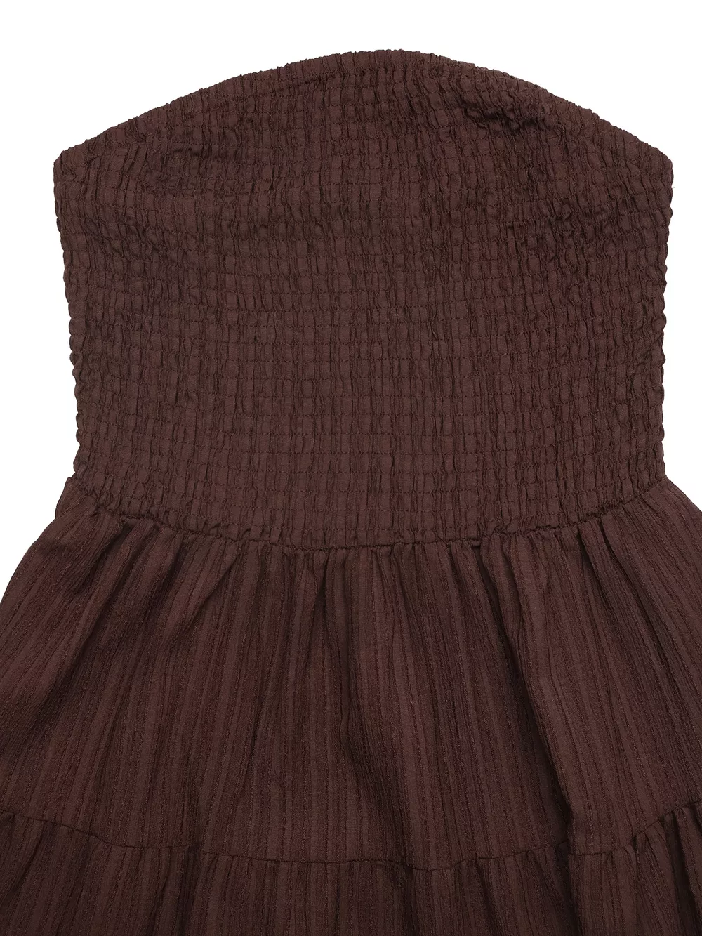 Smocked Strapless Tiered Ruffle Mini Dress, image 6