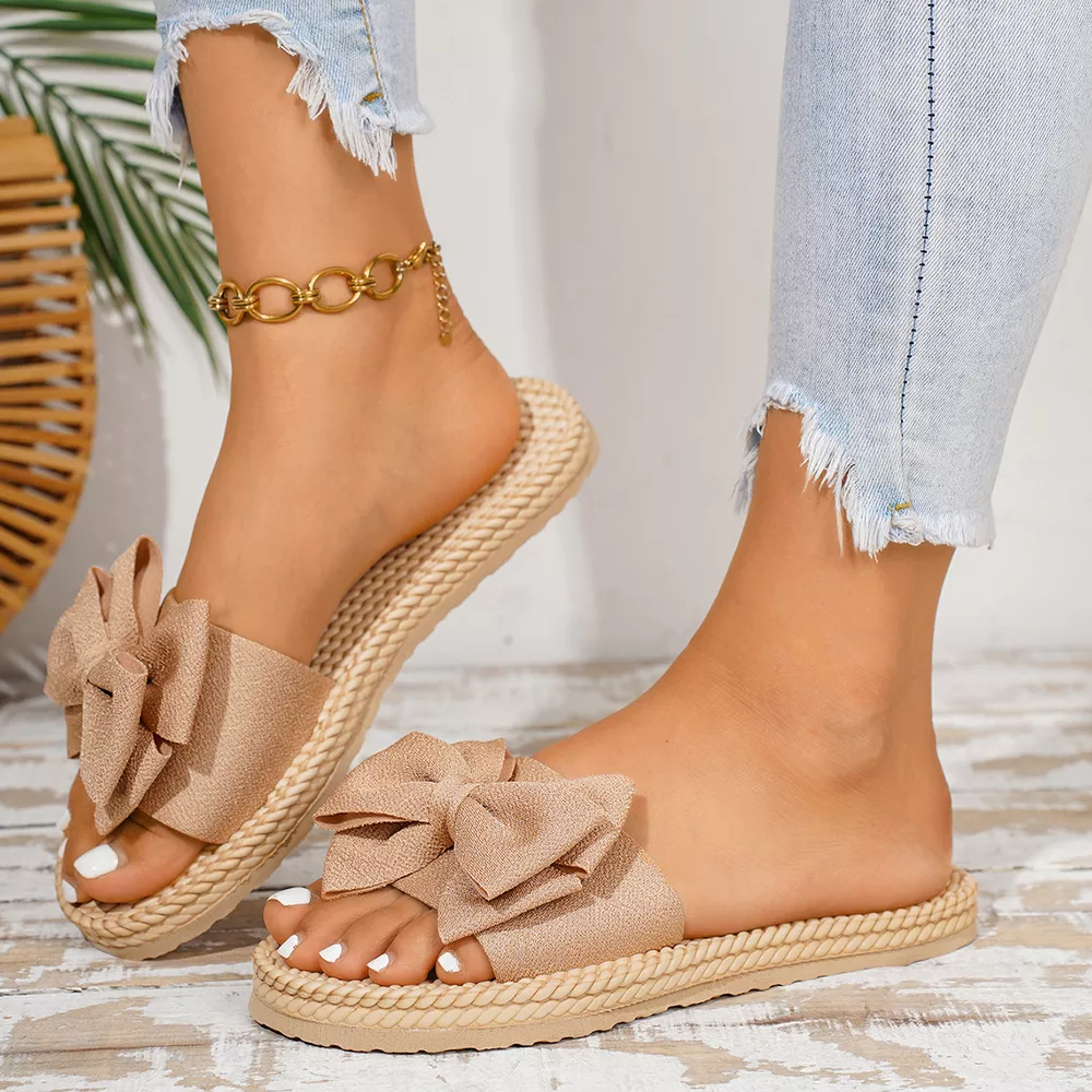 Bow Open Toe Flats Sandals, image 5