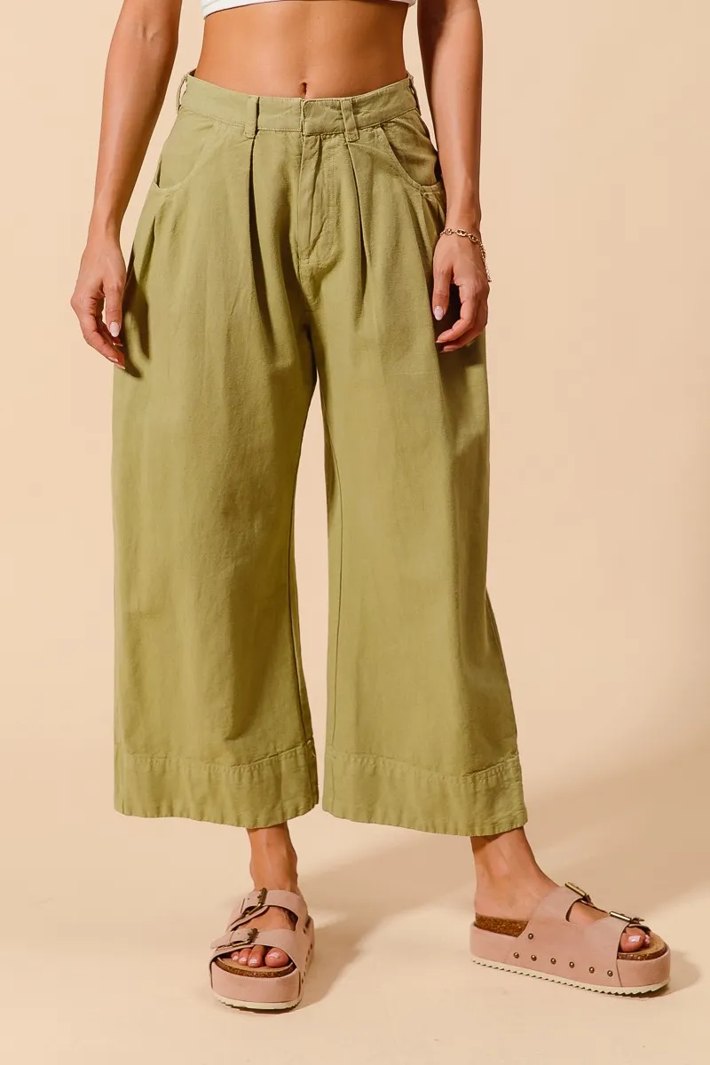 Mid Rise Wide Leg Chino Pants With Pockets, image 4