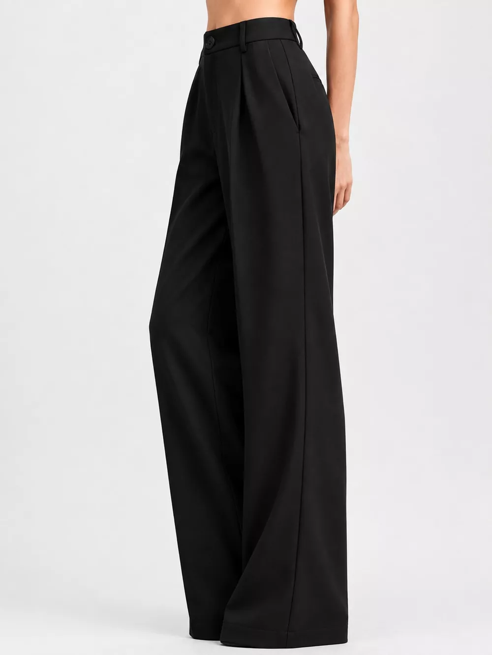 High-Waisted Pleated Wide-Leg Pants, image 3