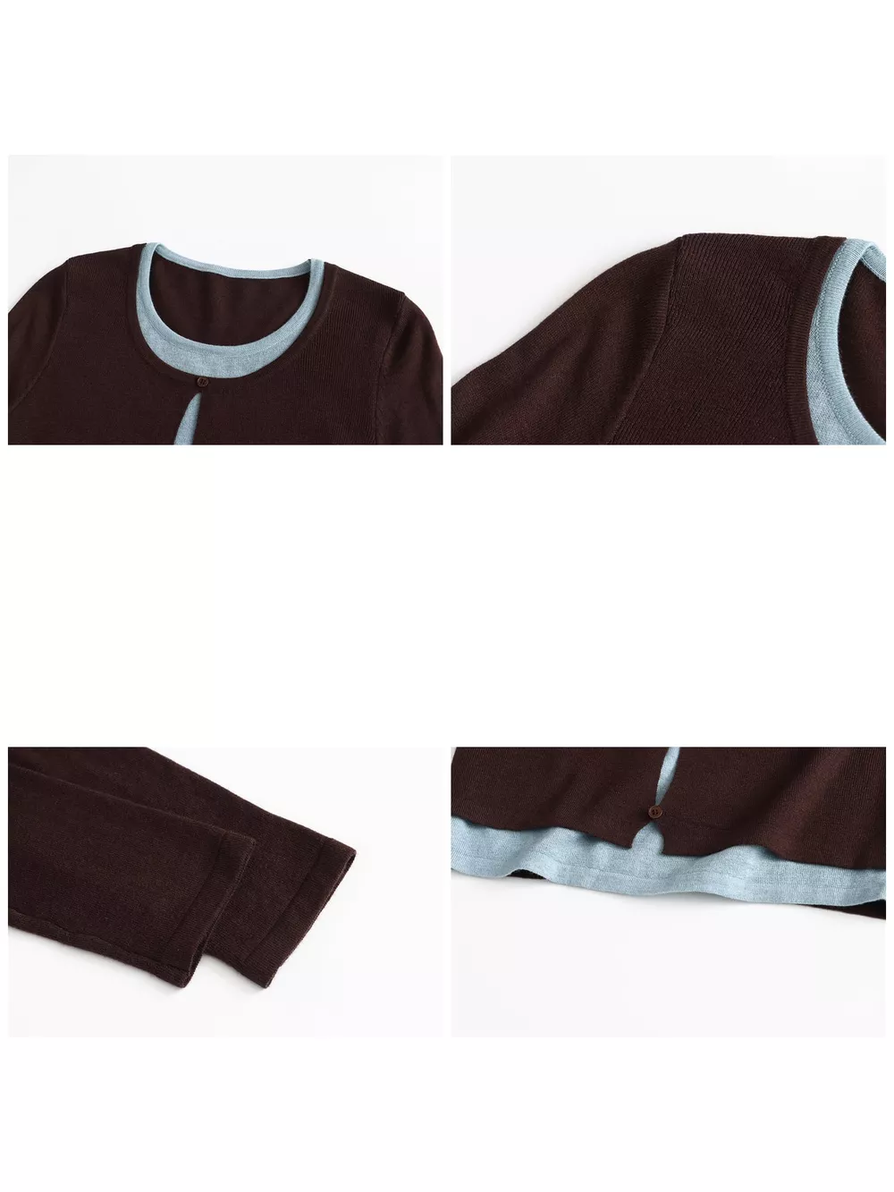 Layered Look Long Sleeve Knit Top, image 14