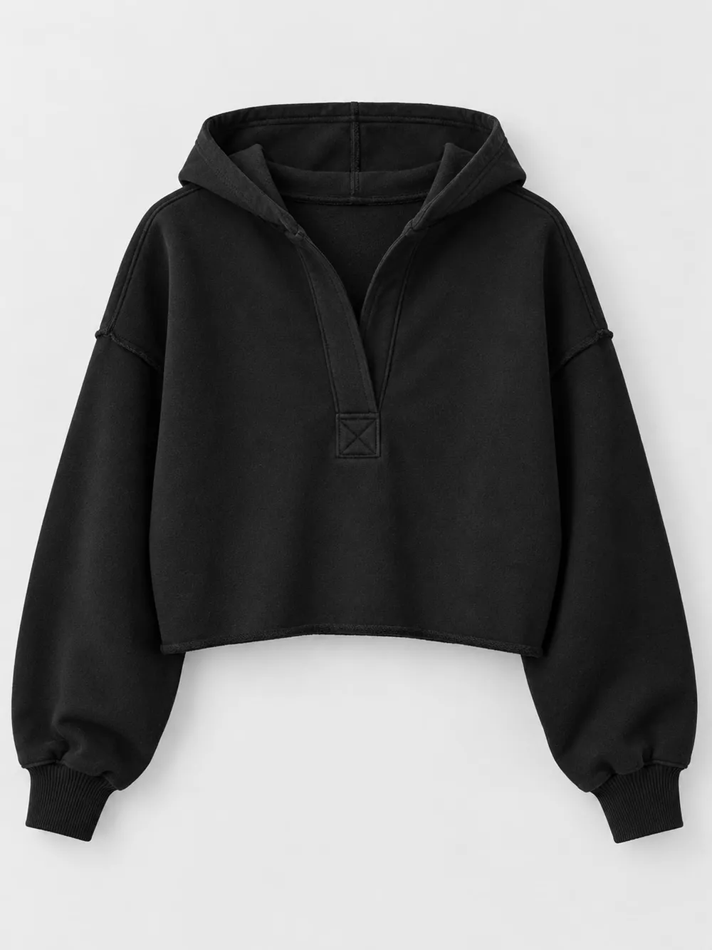 Dropped Shoulder Cropped Hoodie, image 43