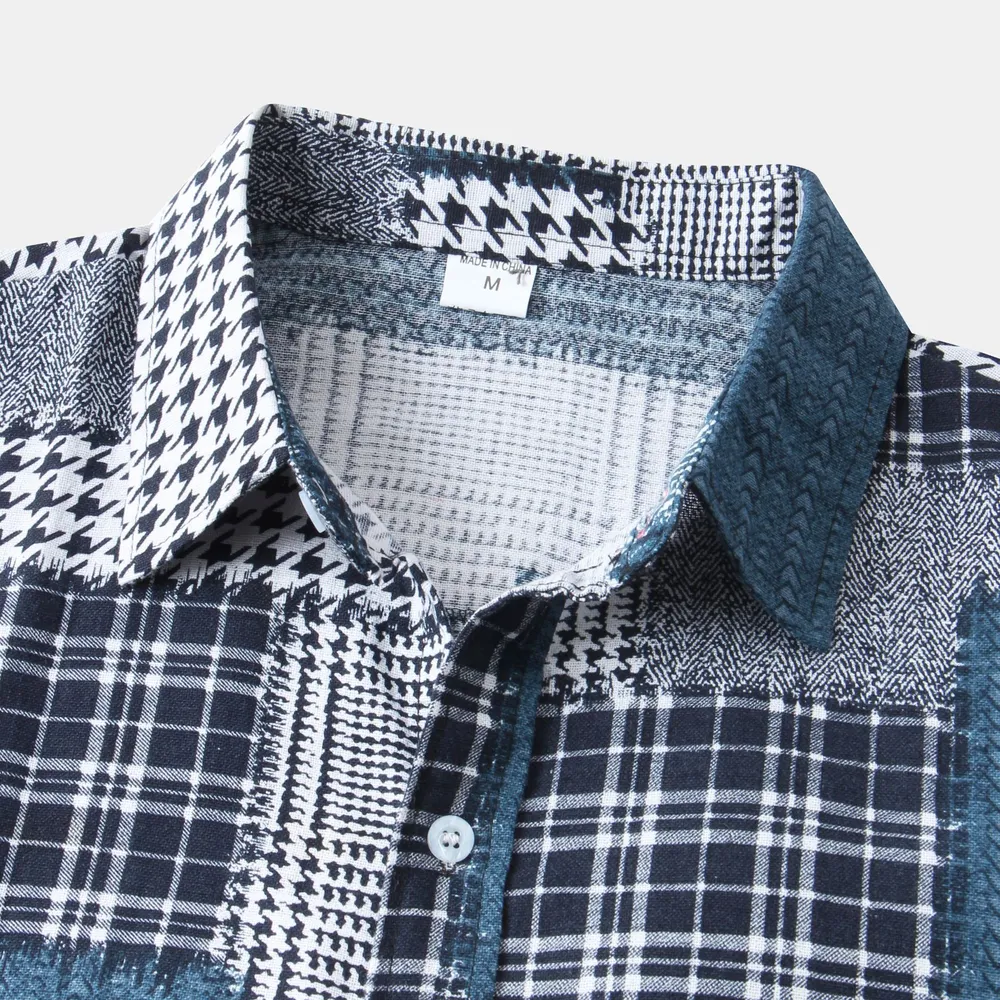 Men's Plus Size Plaid Short Sleeve Button-Up Shirt, image 4