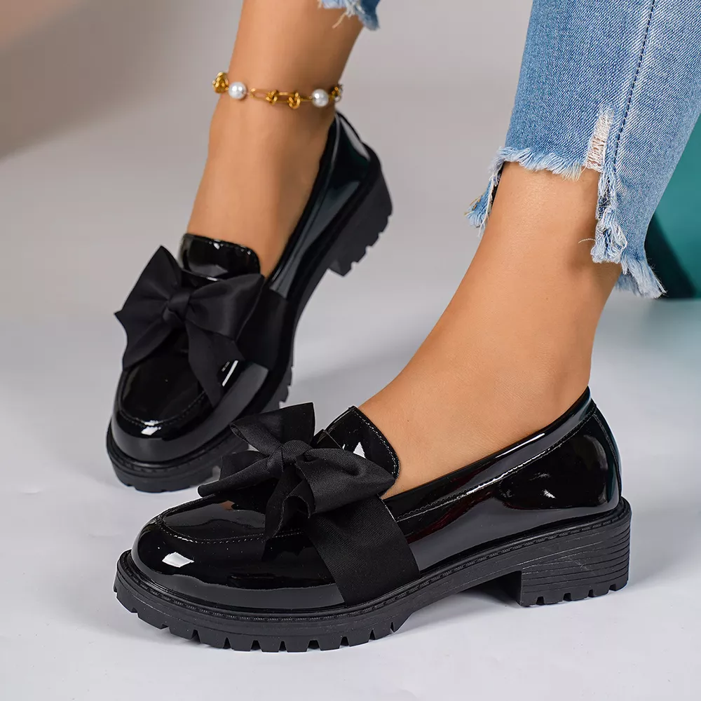 Bow Round Toe Loafers, image 3