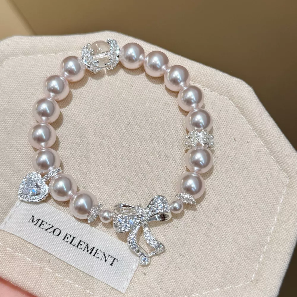 Pearl Bracelet with Bow Charm, image 6