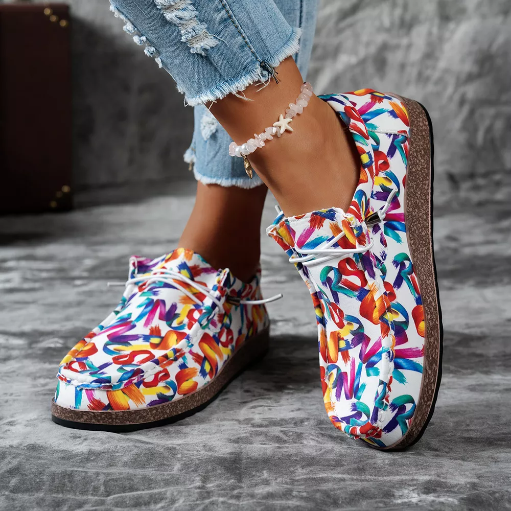 Colorful Printed Casual Loafers, image 5