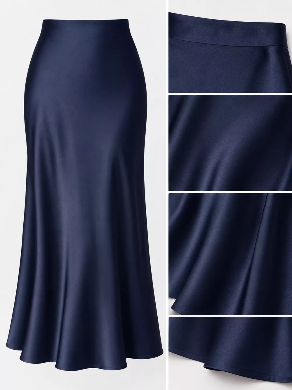 High-Waisted Satin Midi Skirt, image 27