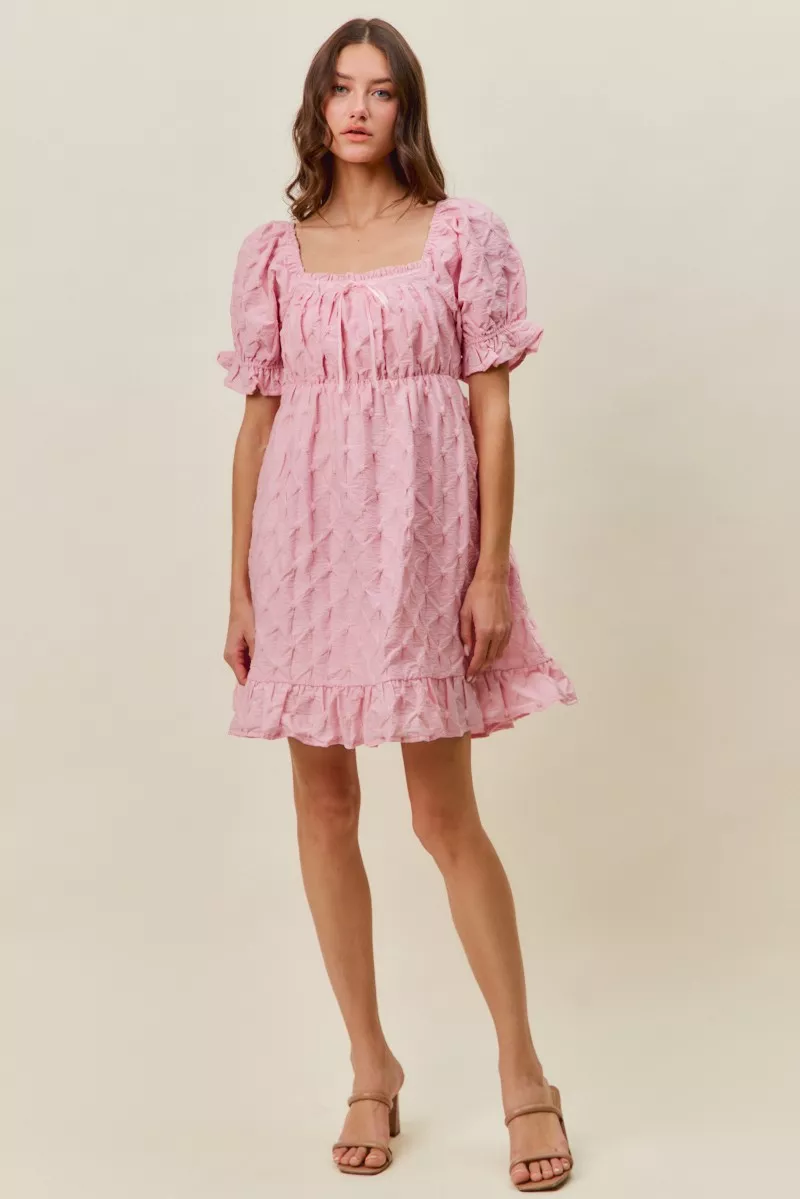 Texture Woven Ruching On Bust Mini Dress, image 7