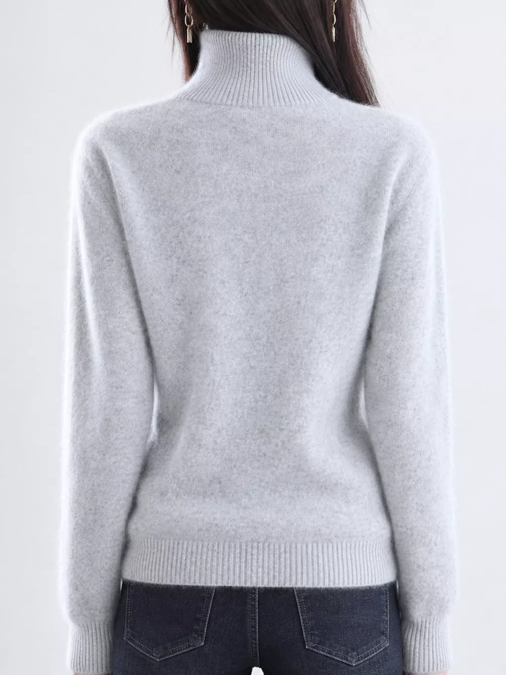 Full Size Turtleneck Long Sleeve Sweater Plus Size, image 13