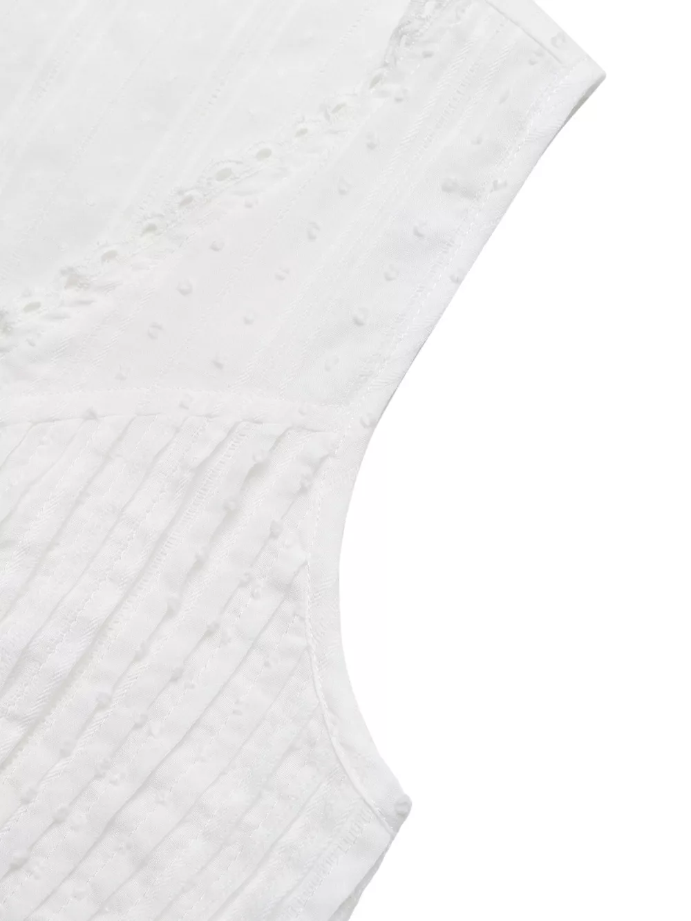Lace Trim Tie Front Sleeveless Shirt, image 8