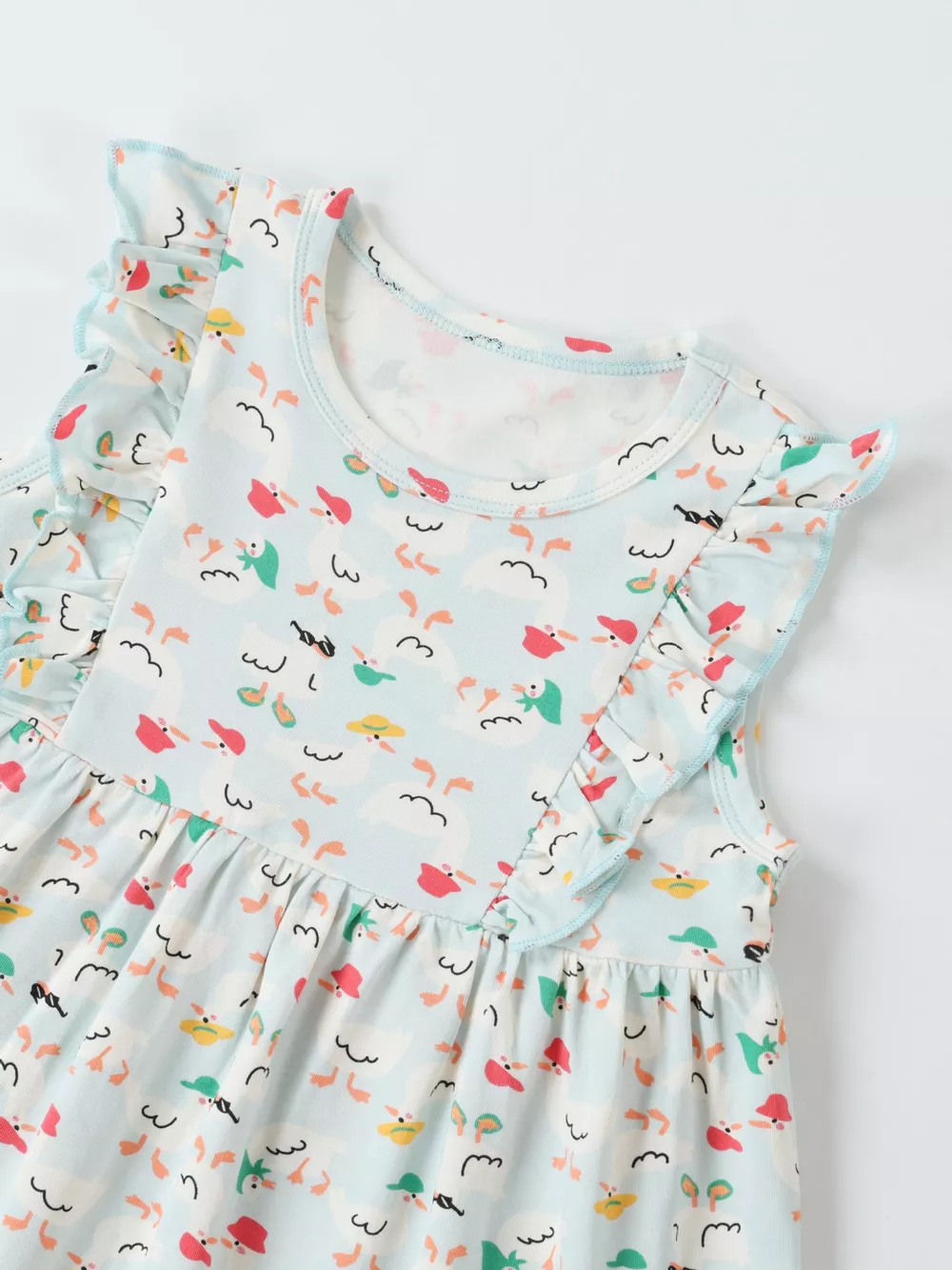 Children's Ruffle Sleeve Cartoon Print Dress, image 2