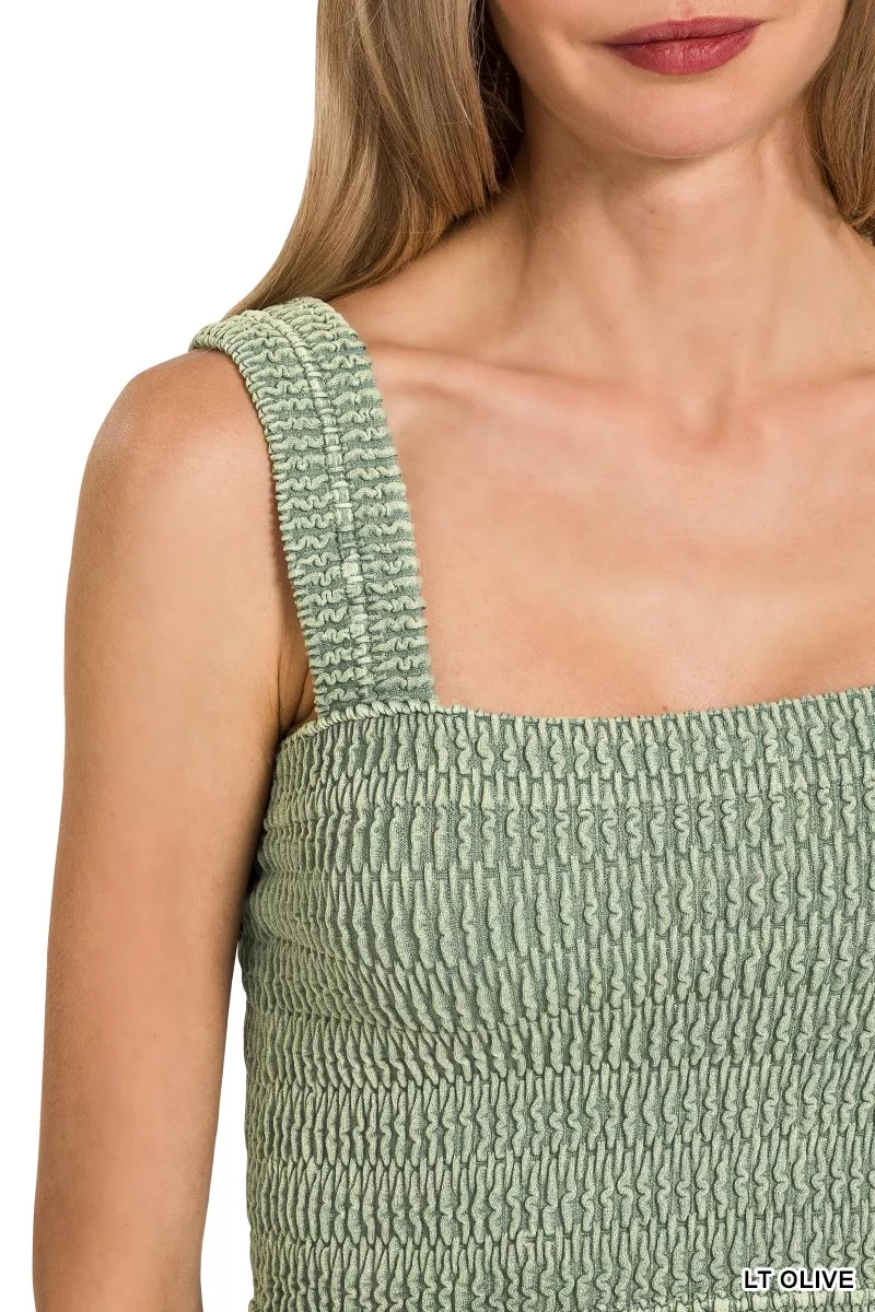 Seamless Winkle Stone Washed Bra Top, image 3