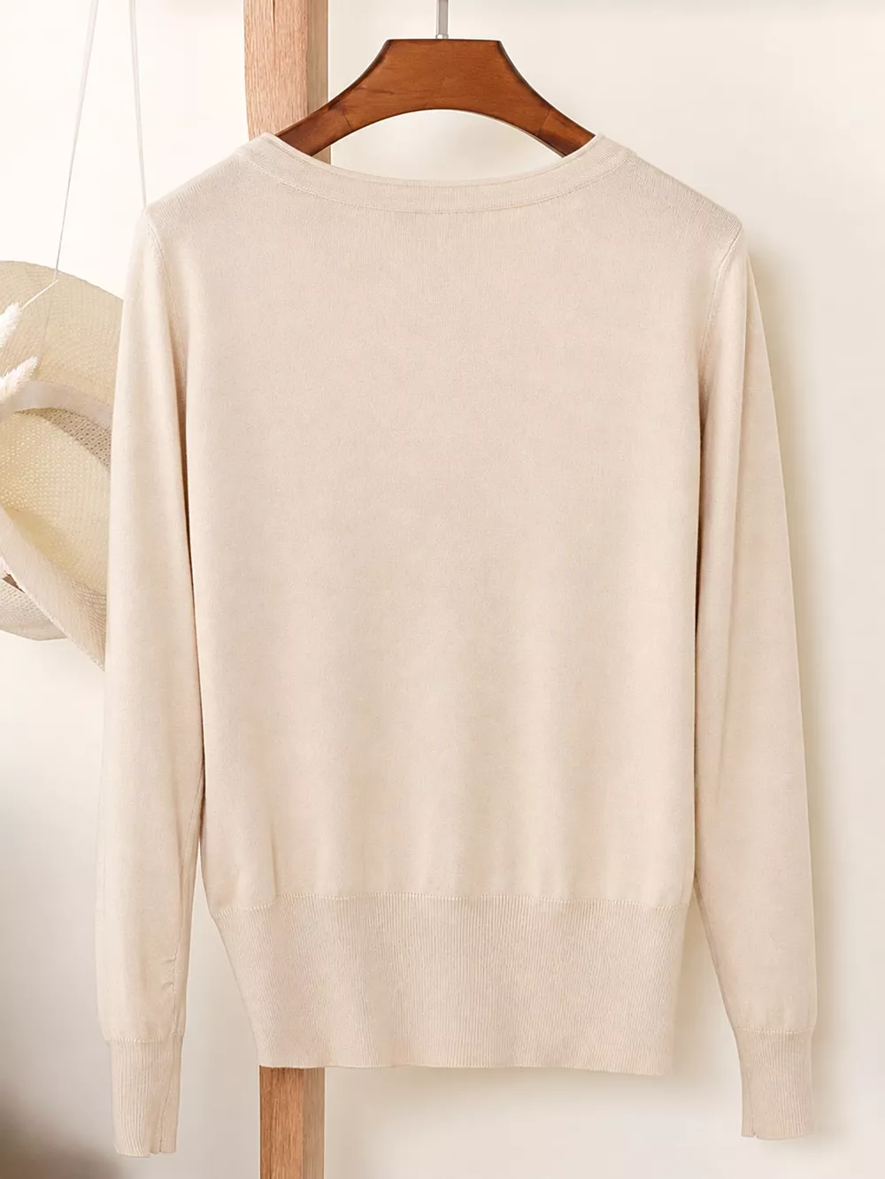 Classic V-Neck Button-Down Knit Cardigan, image 13