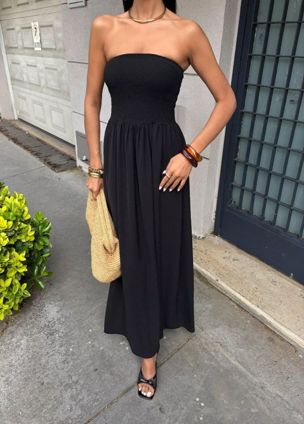 Strapless Smocked Maxi Dress, image 10