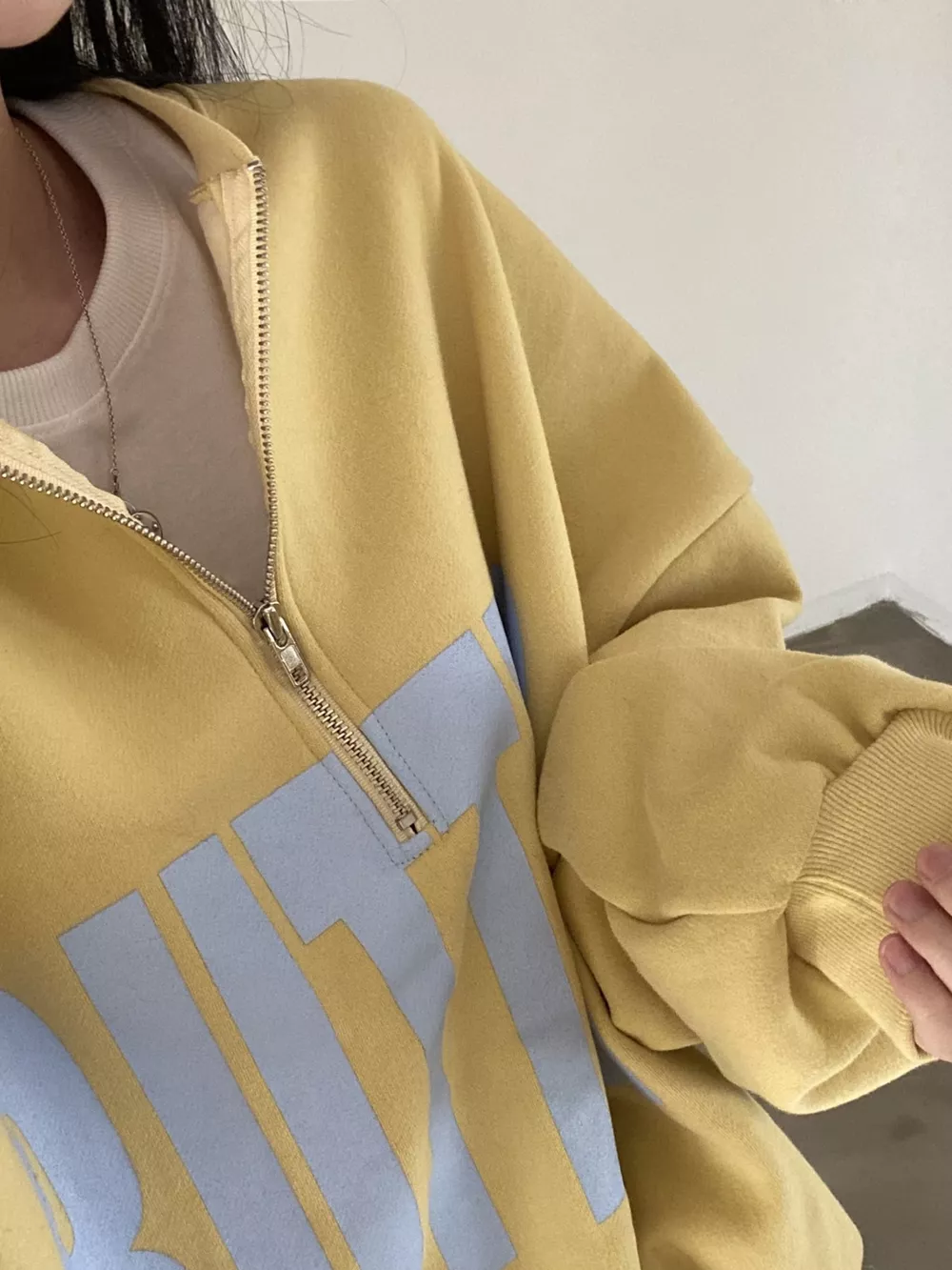 Half-Zip Letter Graphic Sweatshirt, image 5